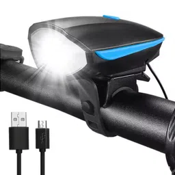 biker Rechargeable Bicycle Headlight With Horn LED Front Light-picture-15