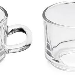 afast Pack of 2 Glass Clear Glass Cup | Stylish & Easy-To-Handle Mug For Hot Beverages, Pack Of 2 -A22 image 3