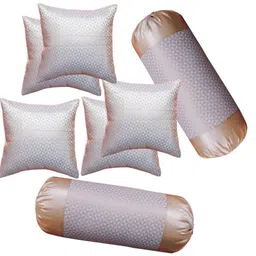 raccoon Microfibre Bolster Pack of 7 Solid With Cover,Combo Set Of 5 Premium Cushions & 2 Bolster-picture-25