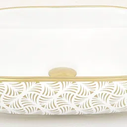 elegancebath ELEGANCE BATH CERAMIC (L52.5 X W32.5 X H12.5Cm) CA 1102 TABLE TOP ELEGANCE BATH CERAMIC TABLE Top (L52.5 X W32.5 X H12.5Cm) CA 1102 TABLE TOP Table Top Basin image 2