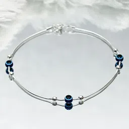 925 siller 925 Pure Silver Triple Evil Eye Anklet Sterling Silver Anklet-picture-25