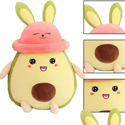 happykiddy Cute Avocado Plush Cushion – Super Soft and Huggable Smiley Stuffed Toy for Kids - 30 cm-picture-17