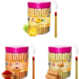 aereoday Pineapple, Kesar Chandan & Sandal Dhoop Stick Pack 450 g (150+150+150) Fragrance Pineapple, Kesar Chandan, Sandal (Chandan)-picture-19