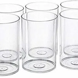 chapo (Pack of 6) Transperant Plastic Glass For Home, Capacity: (6 Pcs) 300 Ml Glass Water/Juice Glass-picture-10