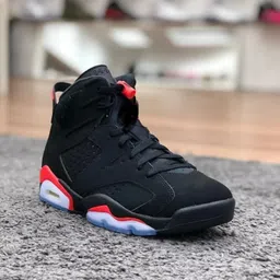 hms Men's High-Top Sneakers | Stylish Black & Red Basketball-Inspired Shoes Casuals For Men image 2