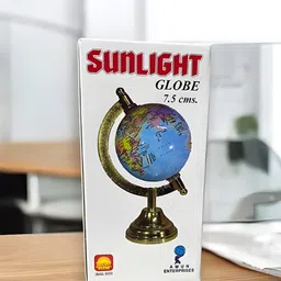 clearo Mini World Globe with Golden Stand – 3 Inch Educational & Decorative Desk Globe Golden Arc Base, Multicolor Monument Map, Blue Ocean for Kids School Home Office Laminated Political Geography Study World Globe image 5