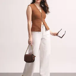 urbano fashion Women Loose Fit High Rise White Jeans image 4