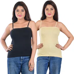 dui konna Women Black, Beige Camisole-picture-40