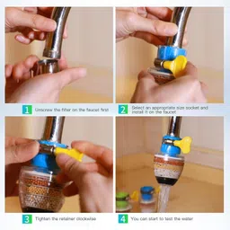 akriza 3pcs 6 Layer Activated Carbon Faucet Water Filters Home Kitchen Tap Mount Water Filter image 4