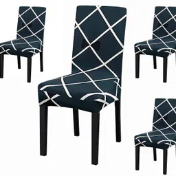 Polycotton, Synthetic Geometric 1 Seater Chair Cover-image-14
