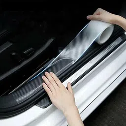 lavitra HI-Gloss Trans Fiber Style Waterproof Car Seal Strip Door Edge Cover Guard Strips Entry Sill Guard Scuff Plate Protectors Universal Anti-Scratch Step Decoration Cover Tape -5 Car Beading Roll For Bumper, Door, Trunk, Window Sill-picture-15