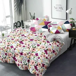 dk traders Cotton Double Flat 300 TC Floral Bedsheet-picture-11