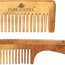 Natural & Ecofriendly Handmade Medium Detangler Neem Wooden Comb(5.5 inches) & Dressing Handle Comb(7.5 inches)- Unisex Combo pack of 2 Pcs(1 Pc each Variety)-image-42