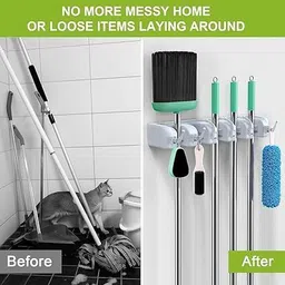 uknow Grey Plastic Broom Holder image 5