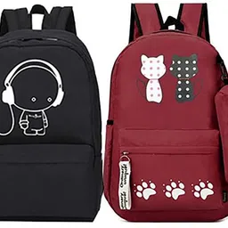 kausbabi Small 15 L Backpack Fashionable Music Theme Women Backpack image 1