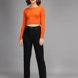 kotty Women Regular High Rise Black Jeans image 5