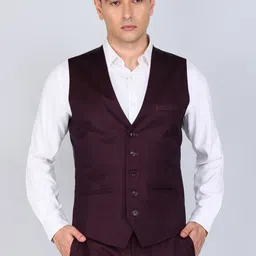 park avenue Men 3 PCS SB2 BTN NOTCH CLR SUIT - S.SLM FIT Self Design Suit image 5