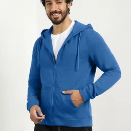 nobero Men Full Sleeve Solid Hooded Sweatshirt image 2