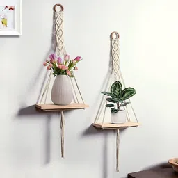 decorainc Macrame Wall hangings Shelf Pack of 2-picture-20