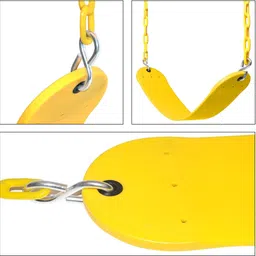 hop n play Kids Flexible Swing Seat Heavy Duty 60" Chain Plastic Coated with Hooks image 5
