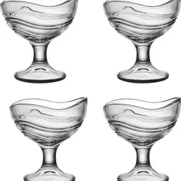 aanami Glass Dessert Bowl 150Ml Footed Sweet Serving Dishes, Crystal Clear Ice Cream Cups-picture-35