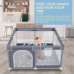 kartaharta Baby Playpen with Ball – Portable Play Yard with Breathable Mesh Panels image 2
