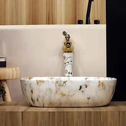 afina industries Premium Designer Counter Top Wash Basin Gold Ceramic Table Top(18X13X5) DS 1007 Table Top Wash Basin Table Top Basin-picture-14