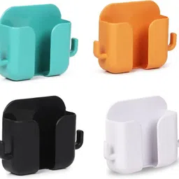 Wall Mount Phone Holder Mobile Charging Stand With 2 Hook Abs Pack of 4-image-92