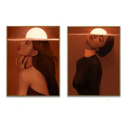 art street Canvas Framed Lady Set Of 2 Art Print image 2