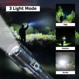 ibell FL8498S High Powered LED Torch,Long Range Flashlight,LCD Power Display, Zoomable Torch image 5