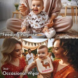 babycov Cute and Comfy Baby Bibs-Dinosaur-camal-2-pcs image 4