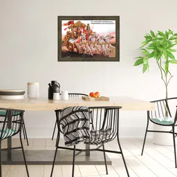 indianara Krishna & Arjun Gita Updesh Painting (4418EBY) -Synthetic Frame, 10 x 13 Inch Digital Reprint 13 inch x 10.2 inch Painting image 2