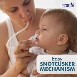 littloo Baby Nasal Aspirator | Quick Relief from Stuffy Nose with Snotscuker Mechanism Manual Nasal Aspirator image 4