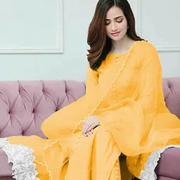 aatvi Women Cotton Blend Kurta Pant Attached Dupatta Set image 2