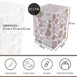 kuber industries 75 L White Laundry Basket image 3