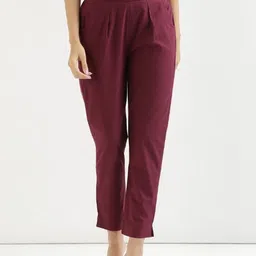 d k w Women Regular Fit Multicolor Pure Cotton Trousers-picture-22