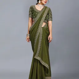 laddu creation Unstitched Art Silk Blouse Material Embroidered-picture-19