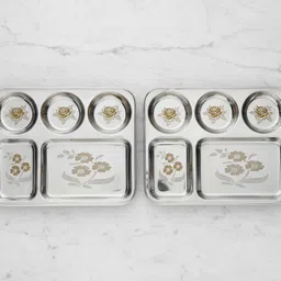 wektu Premium Stainless Steel 5In1 Plate/Section/Plate/2PC Sectioned Plate-picture-12