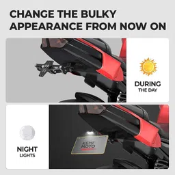 brxr Universal Adjustable Foldable Tail Tidy / Bike Number Plate Holder For All Bikes Bike Number Plate image 3