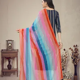 jayu Georgette Embroidered Multicolor Women Dupatta image 3