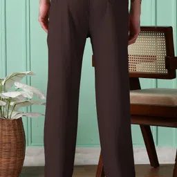 foxter Men Solid Brown Track Pants image 3