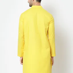 tsarina Men Solid Cotton Blend Straight Kurta image 2