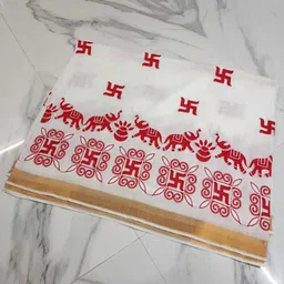 Embroidered Jamdani Handloom Cotton Blend Saree-image-91