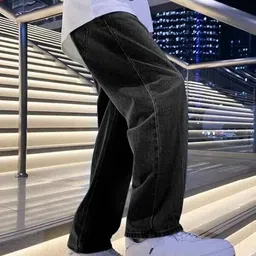 zaba denim Men Loose Fit Mid Rise Black Jeans-picture-23