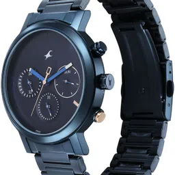 Fastrack Tick Tock Multifunction Blue Dial Blue Stainless Steel Strap Analog Watch - For Men 3287KM08 image 5
