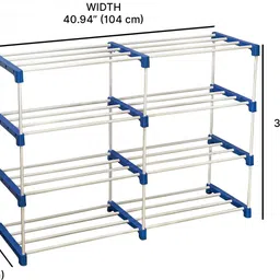 cmerchants Multi Organiser BLue-8 Book Shelf Metal Open Book Shelf image 5