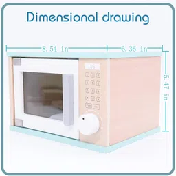 wudly Wooden Play Kitchen Microwave Toy Set with Food Accessories for kids image 5