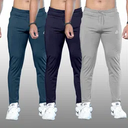 Pack of 3 Men Solid Multicolor Track Pants-image-2