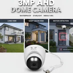 Nirmuk 3MP AHD Color Night Vision DOME CAMERA WITH IN BUILT MICROPHONE Security Camera image 3