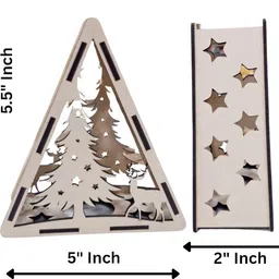 masquit Christmas Lamp Brown Wooden Table Lantern image 3